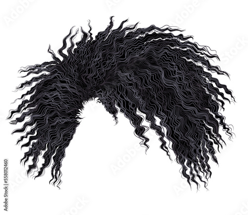 curly disheveled african black  hair