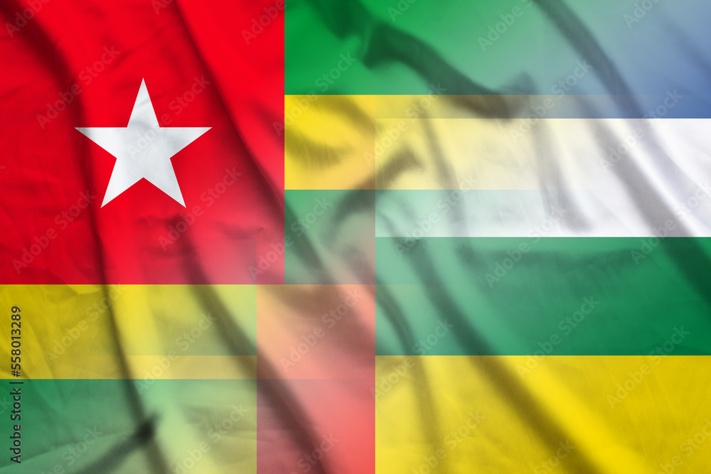 Togo and Central African Republic national flag international relations TCD TGO