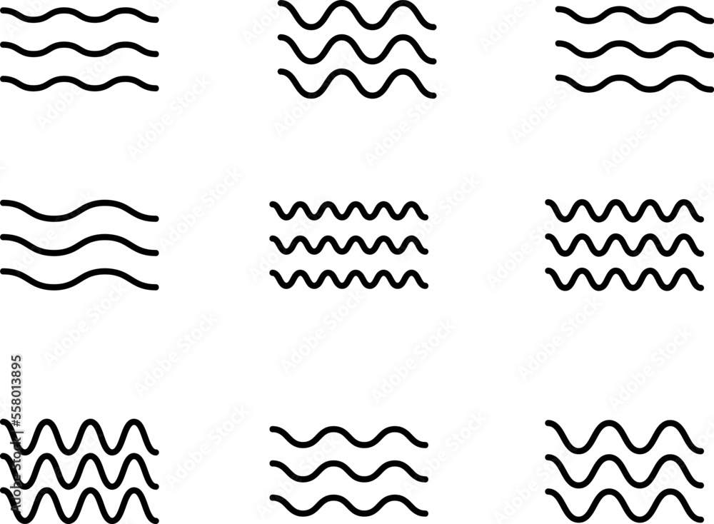 Fototapeta premium Wave Icon in trendy flat style isolated on white background. Water wave symbol for your web site design.eps