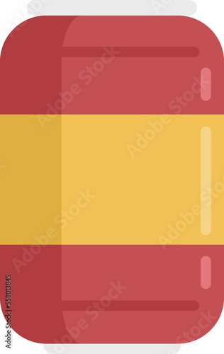Tin can soda icon flat vector. Snack food. Protein energy isolated
