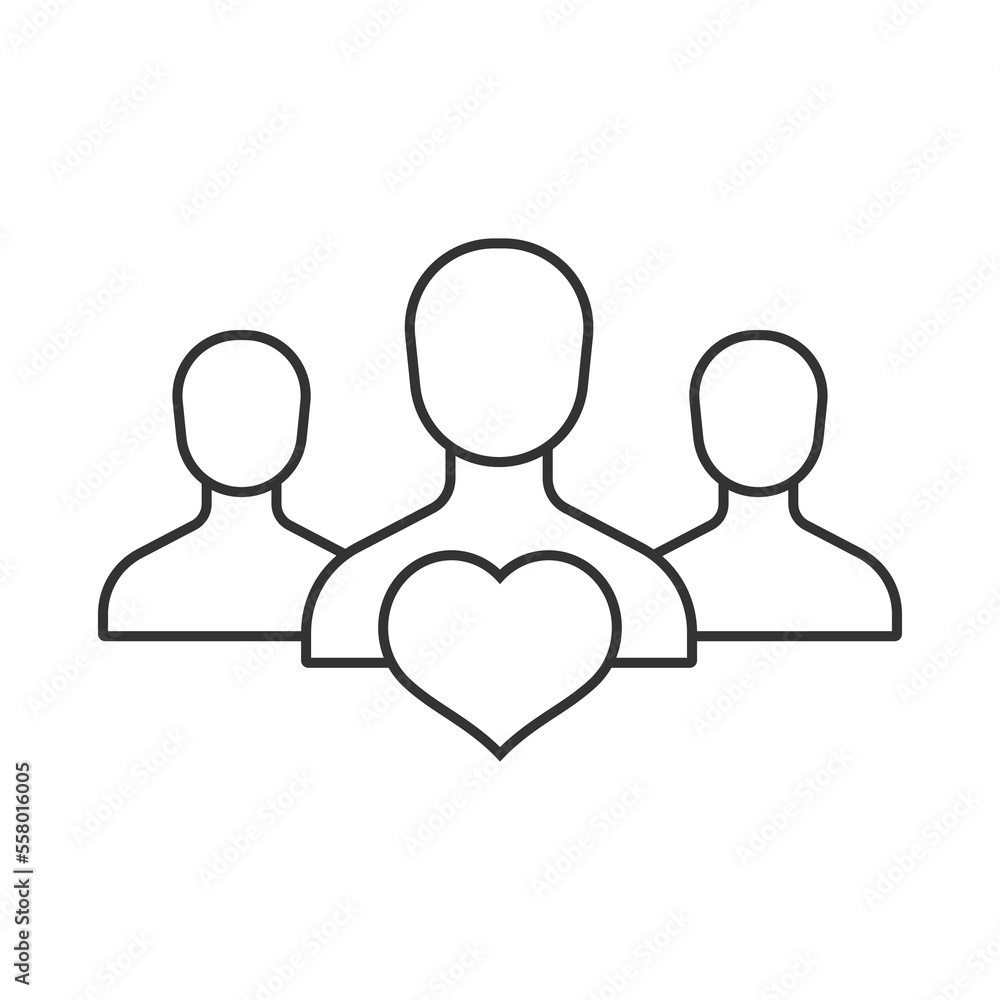 Empathy vector icon. Line sign for mobile concept and web design. Symbol, logo illustration. Vector graphics Empathy vector icon. Line sign for mobile concept and web design. Symbol, logo illustration. Vector graphics