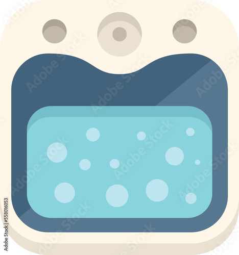 Bubble foot bath icon flat vector. Feet spa. Water massage isolated