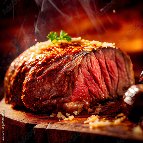 Picanha Brazilian street food roested beef photo