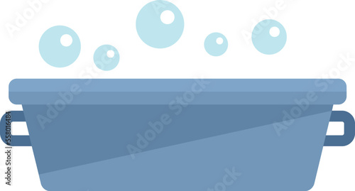 Foot bath process icon flat vector. Feet massage. Female body care isolated