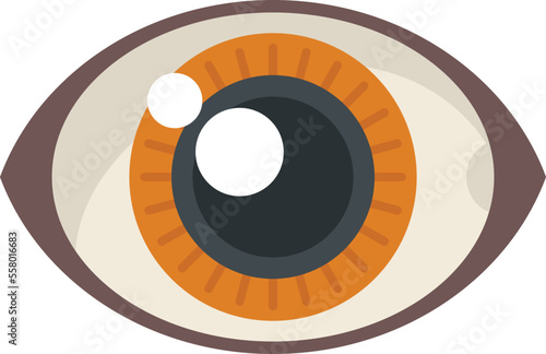 Big eye icon flat vector. View look. Vision see isolated