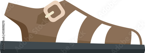 Sandal shoe icon flat vector. Woman slipper. Beach shoe isolated
