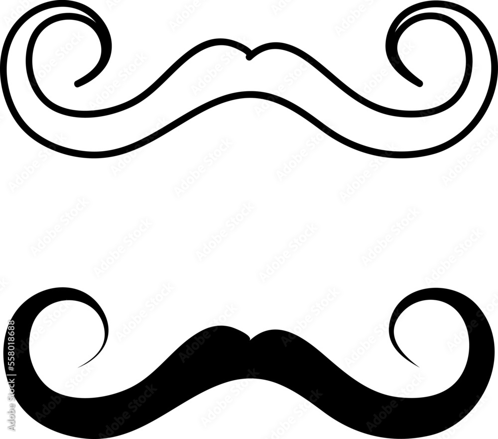 Moustache icons set, vector illustration on white background.eps Moustache icons set, vector illustration on white background.eps