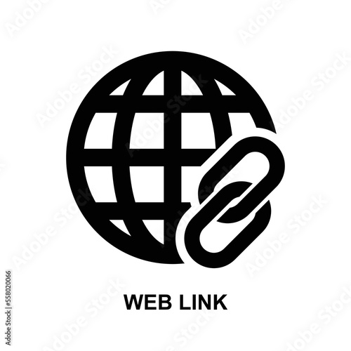 Web link icon isolated on white background vector illustration.