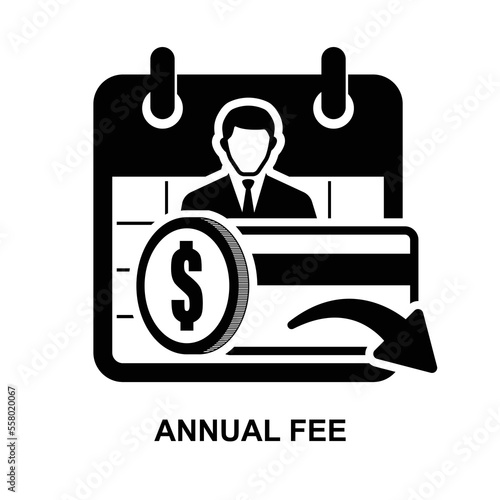 Annual fee icon isolated on white background vector illustration.