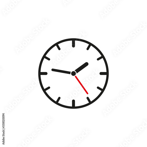 Round clock. Time clock. Deadline concept. Vector illustration.