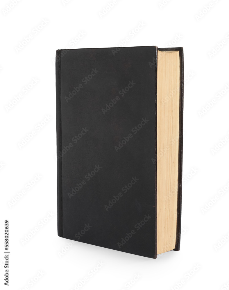 Closed old hardcover book isolated on white Closed old hardcover book isolated on white