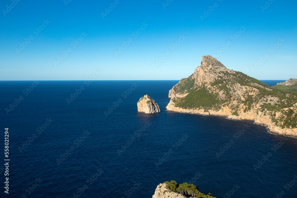 Cape Formentor, Palma de Mallorca - Spain. October 1, 2022. It is the northernmost inlet of land on the island, located in the Pollensa region