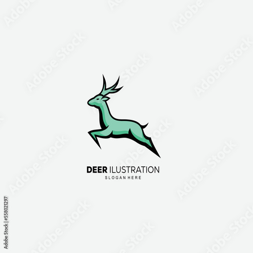 deer logo gradient mascot illustration