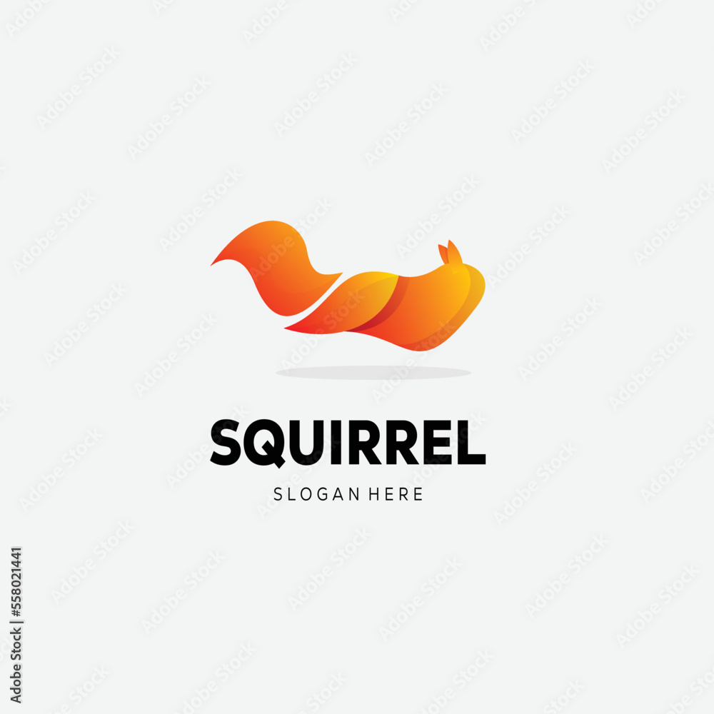 squirrel logo gradient colorful design template