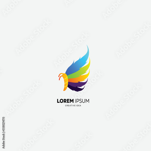butterfly logo gradient colorful icon illustration