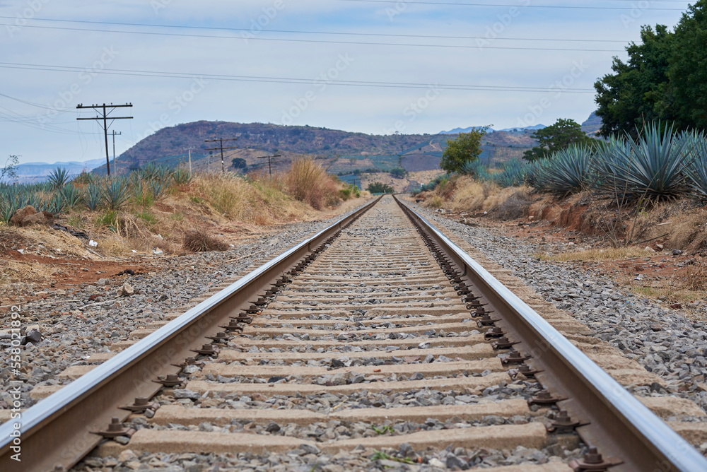 vias del tren, tequila, jalisco, amatitan Stock Photo Adobe Stock