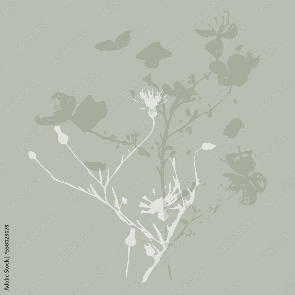 Fototapeta premium Delicate vector pattern with wild flowers