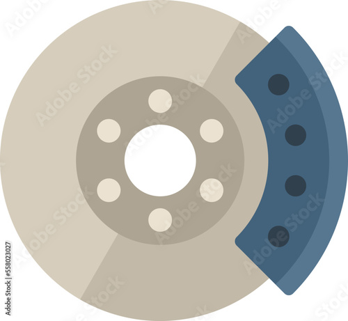 Car brake disk icon flat vector. Disc pad. Break auto isolated