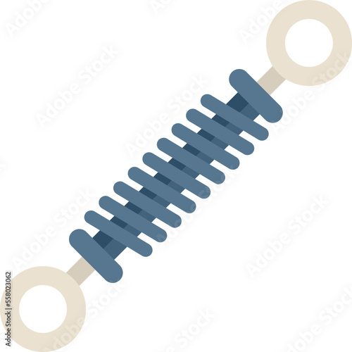 Car spring icon flat vector. Part shock. Suspension coil isolated