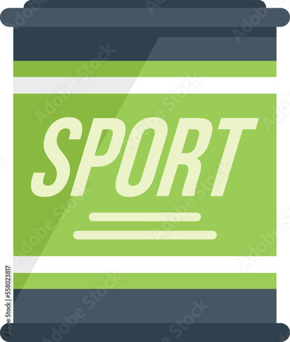 Sport nutrition icon flat vector. Whey container. Gym food isolated
