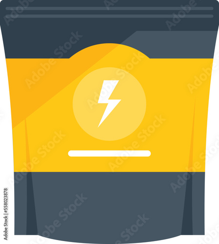 Protein nutrition icon flat vector. Sport container. Gym food isolated