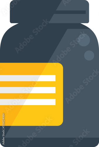 Protein container icon flat vector. Sport whey. Food gym isolated