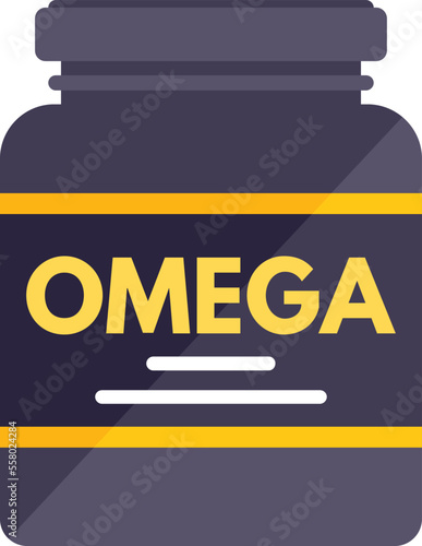 Protein food icon flat vector. Sport container. Gym nutrition isolated