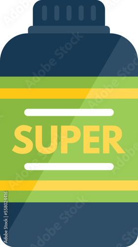 Nutrition powder icon flat vector. Sport protein. Jar pack isolated