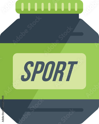 Protein can jar icon flat vector. Sport nutrition. Gym food isolated