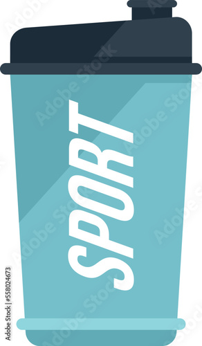 Product protein icon flat vector. Sport container. Gym food isolated