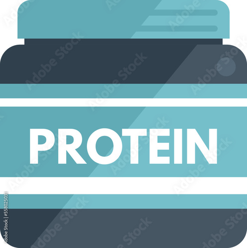 Protein mass icon flat vector. Sport container. Food gym isolated