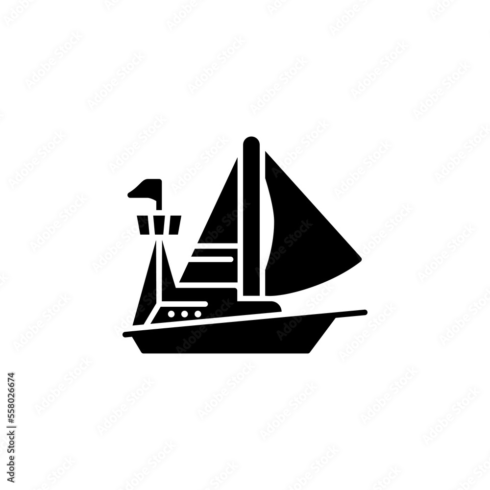 sailing boat vector icon. transportation icon glyph style. perfect use for logo, presentation, website, and more. simple modern icon design solid style sailing boat vector icon. transportation icon glyph style. perfect use for logo, presentation, website, and more. simple modern icon design solid style