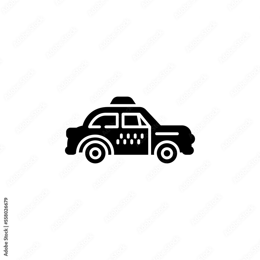 taxi vector icon. transportation icon glyph style. perfect use for logo, presentation, website, and more. simple modern icon design solid style