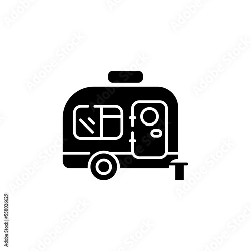 caravan vector icon. transportation icon glyph style. perfect use for logo, presentation, website, and more. simple modern icon design solid style
