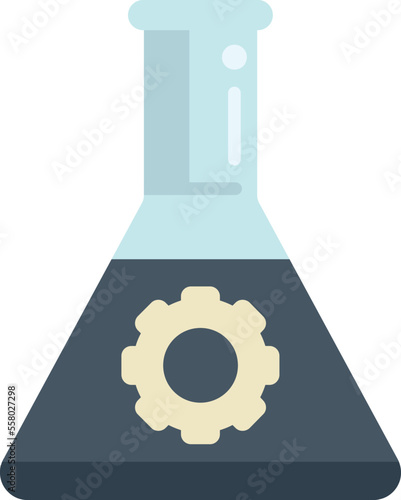 Flask oil business icon flat vector. Creative solution. Think startup isolated