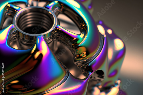 abstract illustration of anodized titanium made by generative ai © Artificial Dream