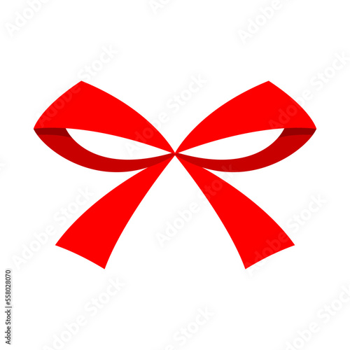 Lazo rojo para decoración. Lazo de regalo. Concepto de cumpleaños, fiesta, celebración. Ilustración vectorial