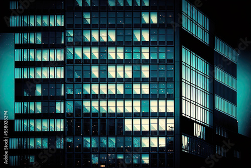 indeterminate office windows. Generative AI