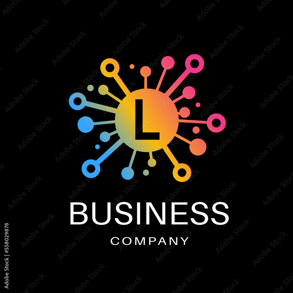 Letter L Network Share vector Icon Logo Design Element. This logo is suitable for digital, business and technology.