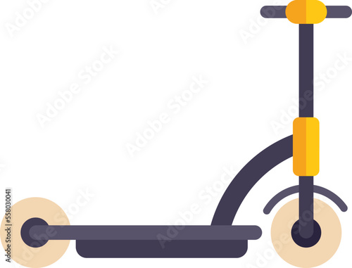 Electric trotinette icon flat vector. Scooter transport. Eco rental isolated