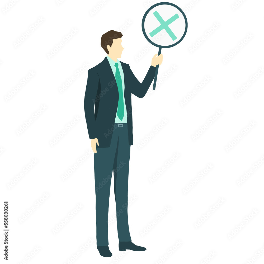 バツを示すビジネスマン 透過png