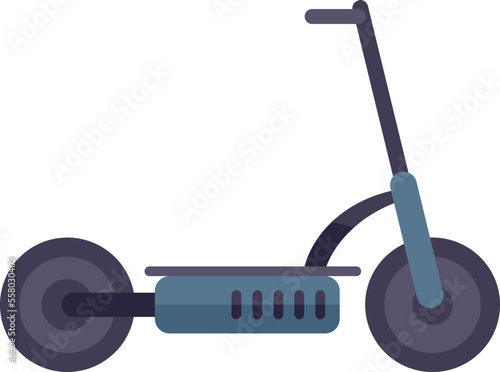Electric scooter battery icon flat vector. Kick bike. Eco transport isolated