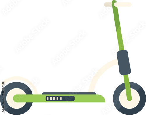 Ride electric scooter icon flat vector. Kick bike. Eco transport isolated
