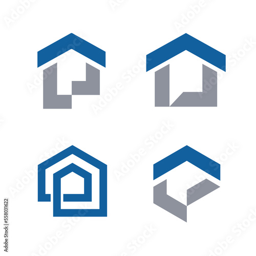 Home real estate icon set vector illustration template design, home logo set