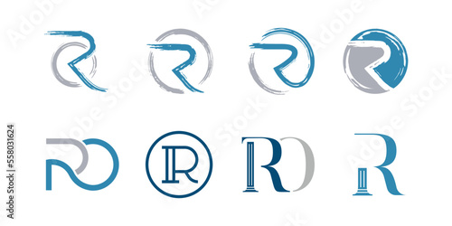 Obraz na plátně Alphabet RO or OR brush vector logo Set template sign, business company, simple logos