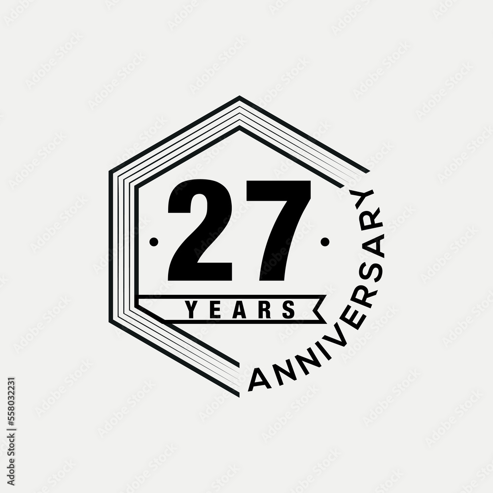 Vector 27 years celebrating anniversary design template. vector design and illustration.
Vector 27 years celebrating anniversary design template. vector design and illustration.