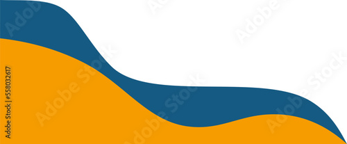 Orange and Blue Abstract Wavy Corner Element