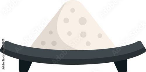 Feta cheese icon flat vector. Freek soft. Tofu olive isolated