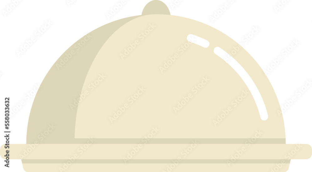 Steel tray icon flat vector. Food dinner. Service restaurant isolated Steel tray icon flat vector. Food dinner. Service restaurant isolated