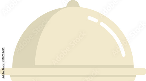 Steel tray icon flat vector. Food dinner. Service restaurant isolated